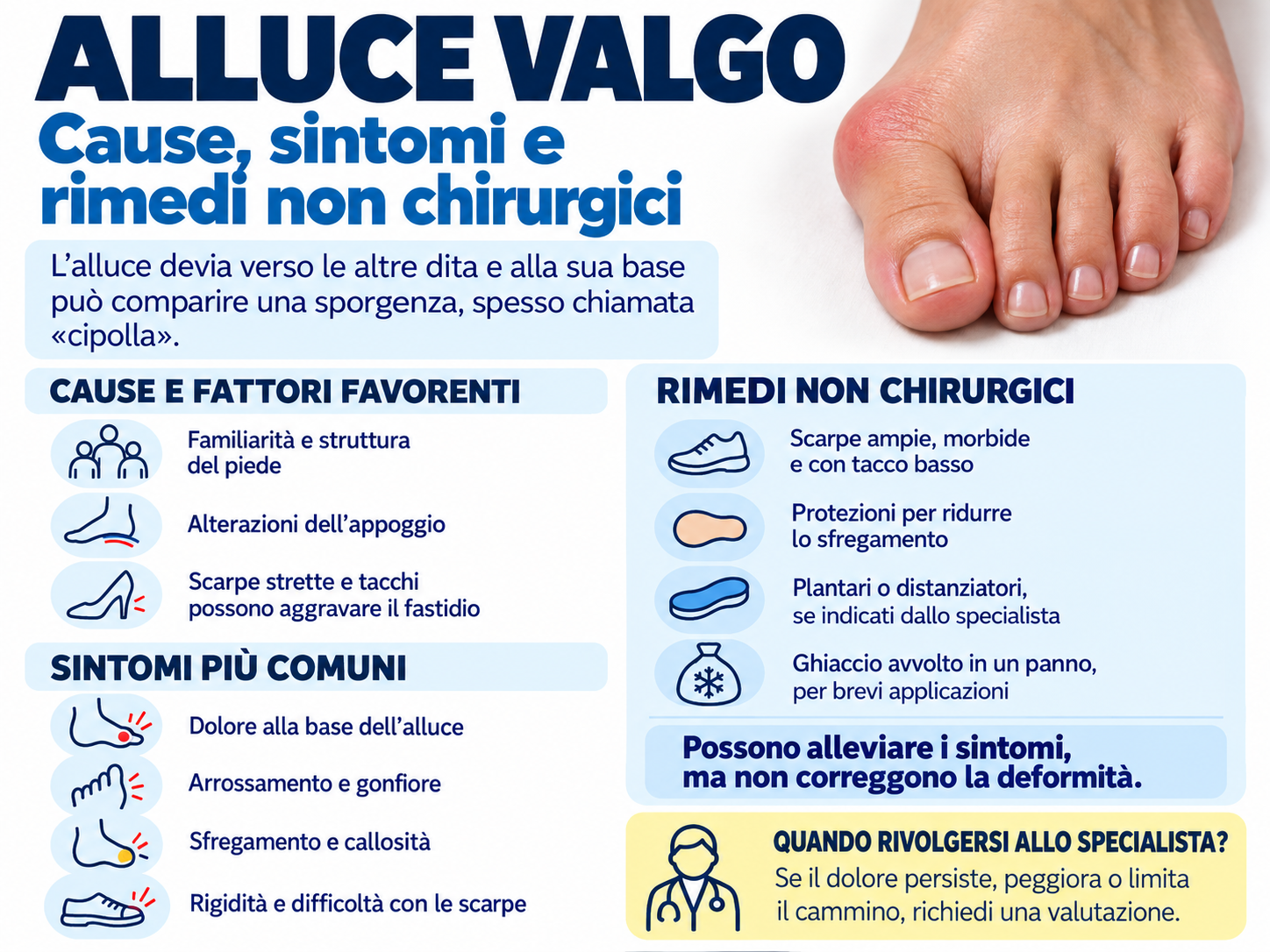 Alluce valgo: cause, sintomi e rimedi non chirurgici