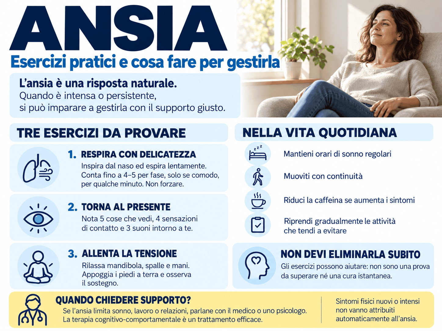 Ansia: esercizi pratici e cosa fare per gestirla