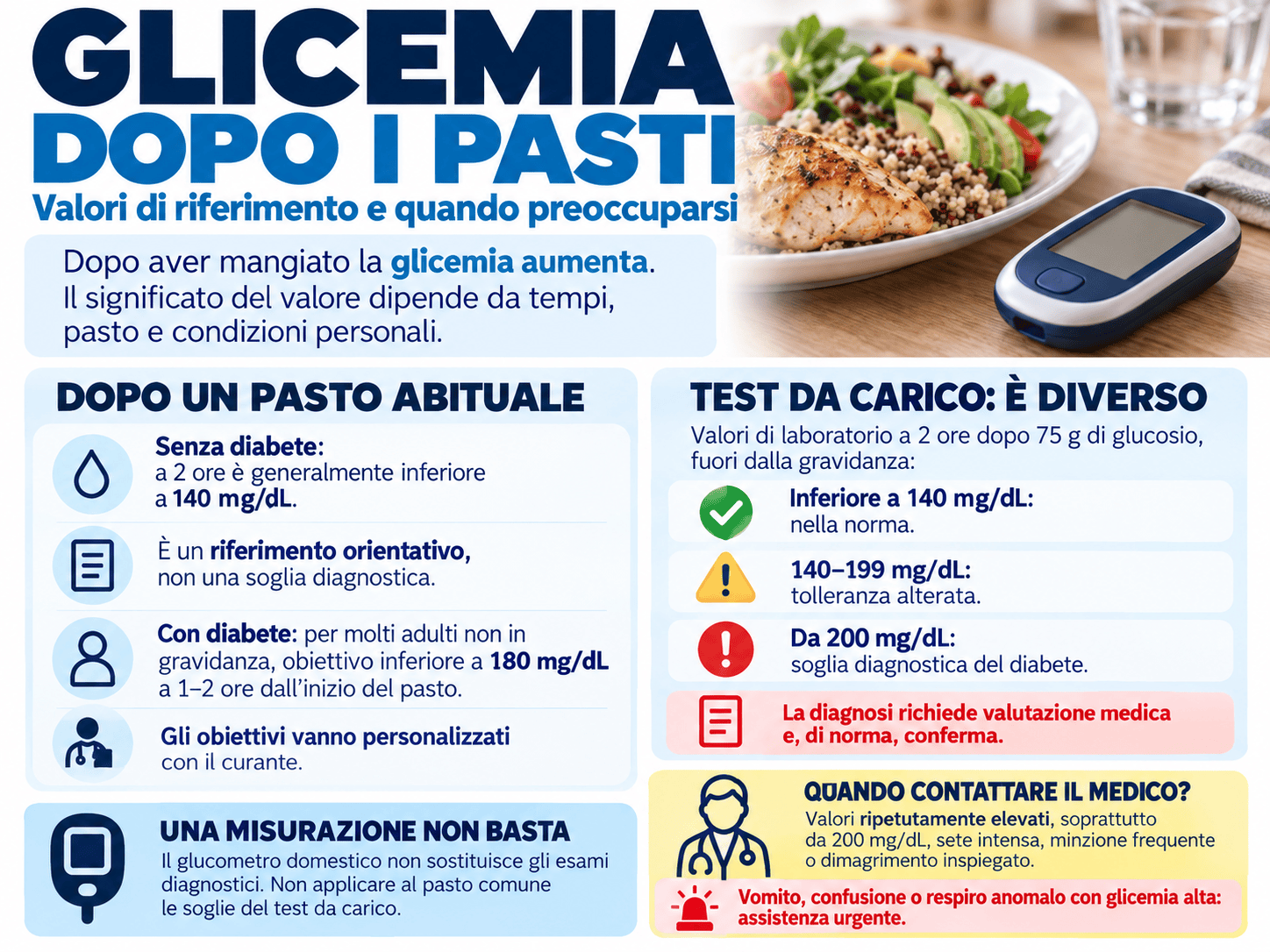 Glicemia dopo i pasti: valori normali e quando preoccuparsi