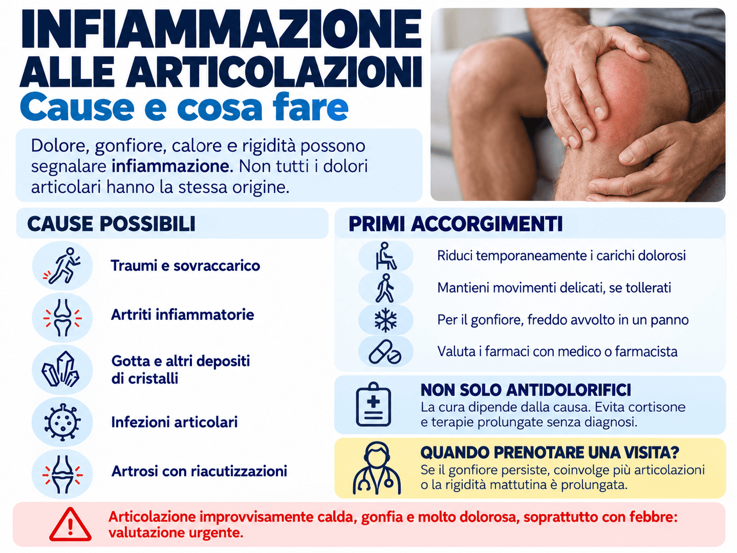 Infiammazione alle articolazioni: cause e cosa fare