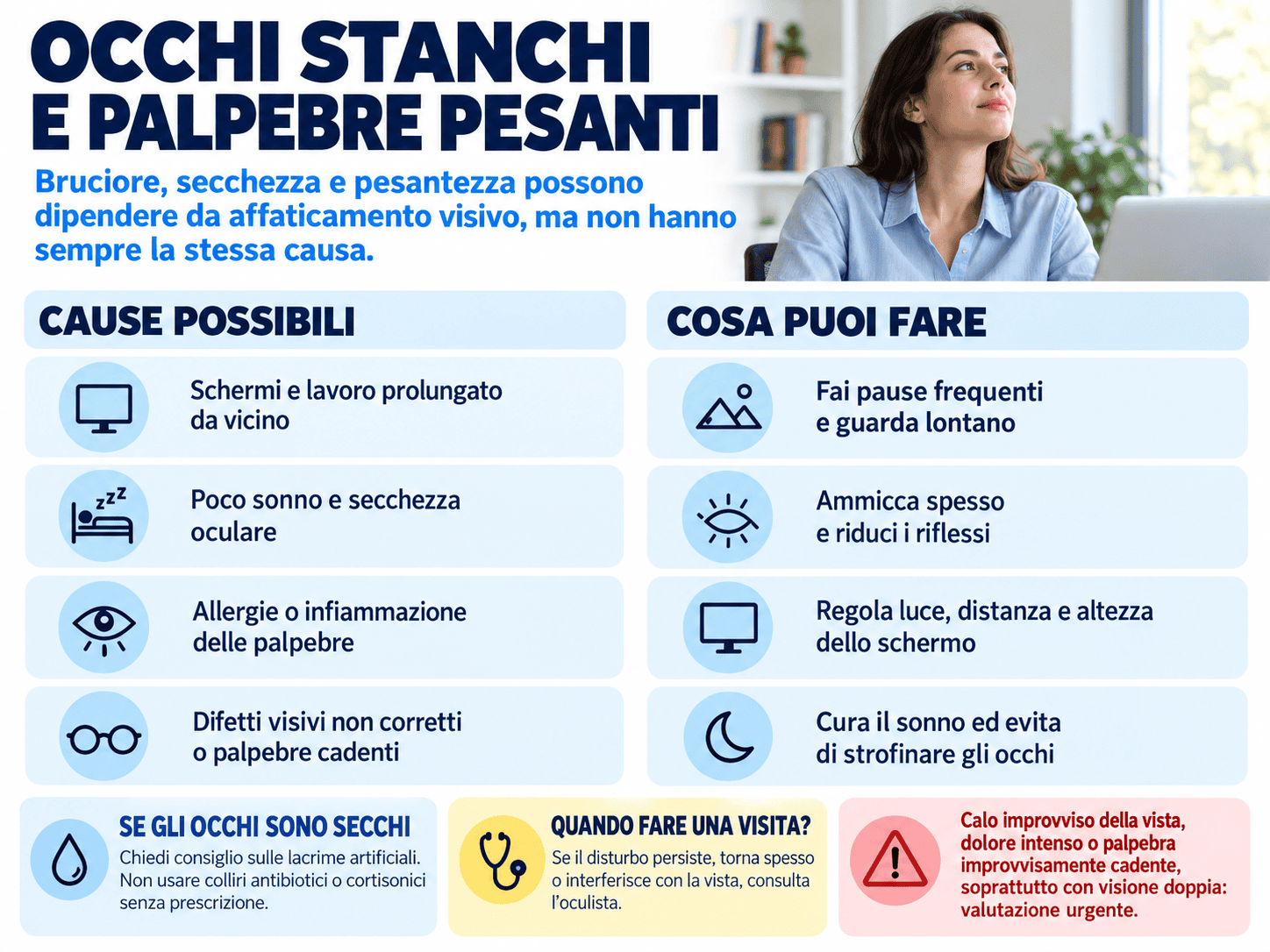 Occhi stanchi e palpebre pesanti
