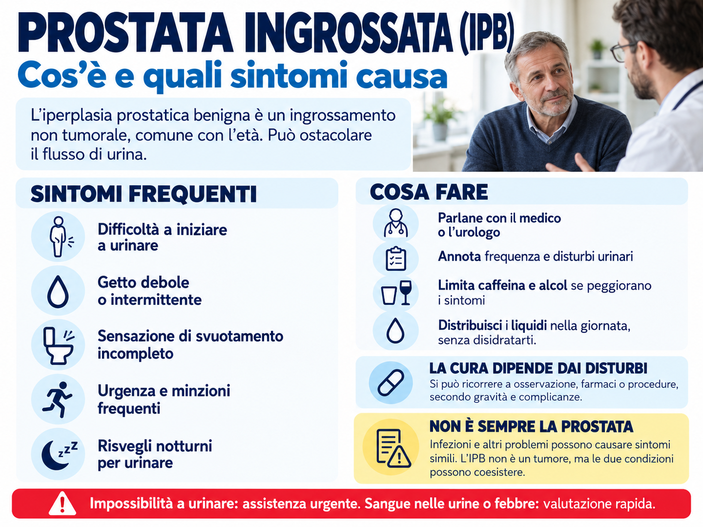 Prostata ingrossata (IPB): cos'è e quali sintomi causa