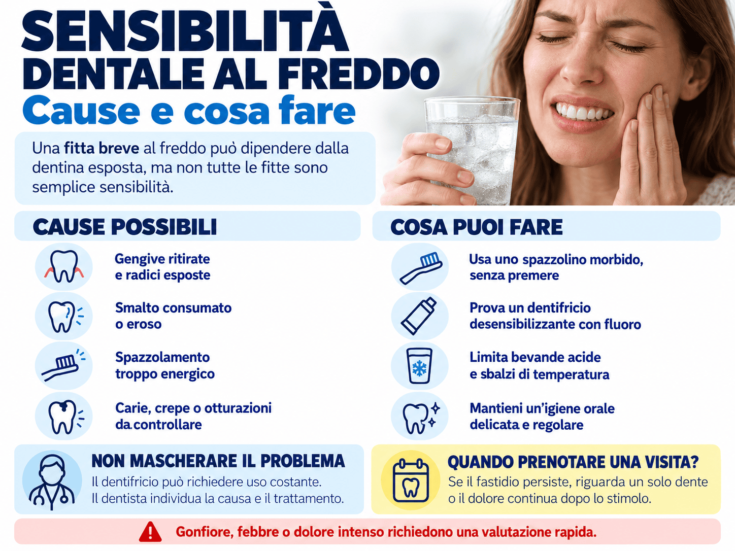 Sensibilità dentale al freddo: cause e cosa fare