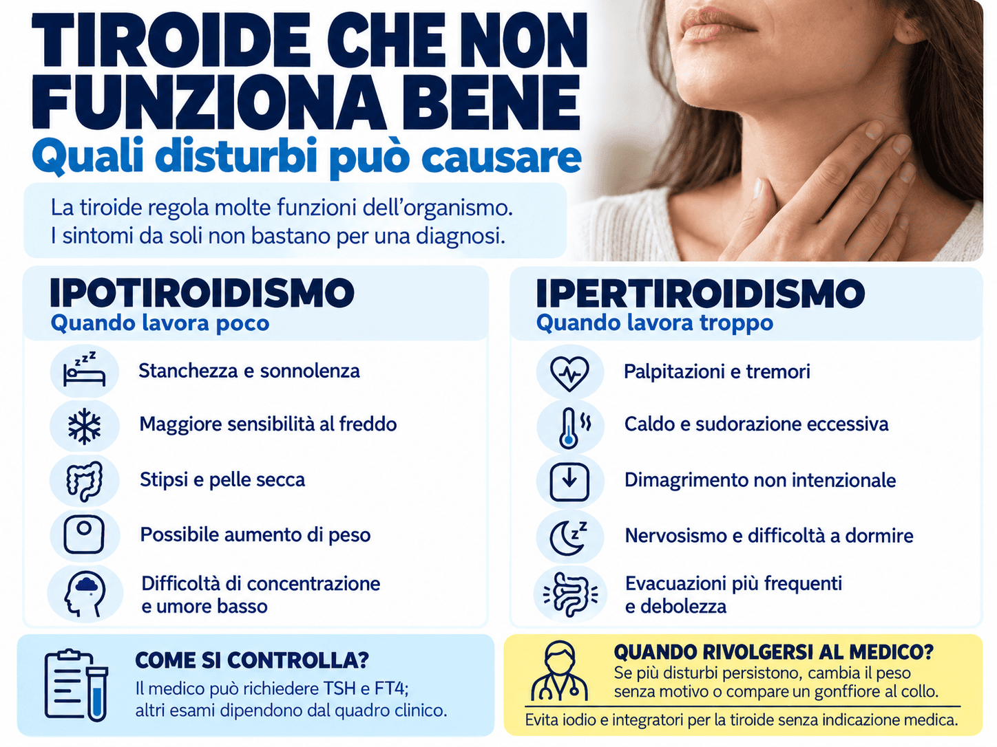 Tiroide che non funziona bene: quali disturbi può causare