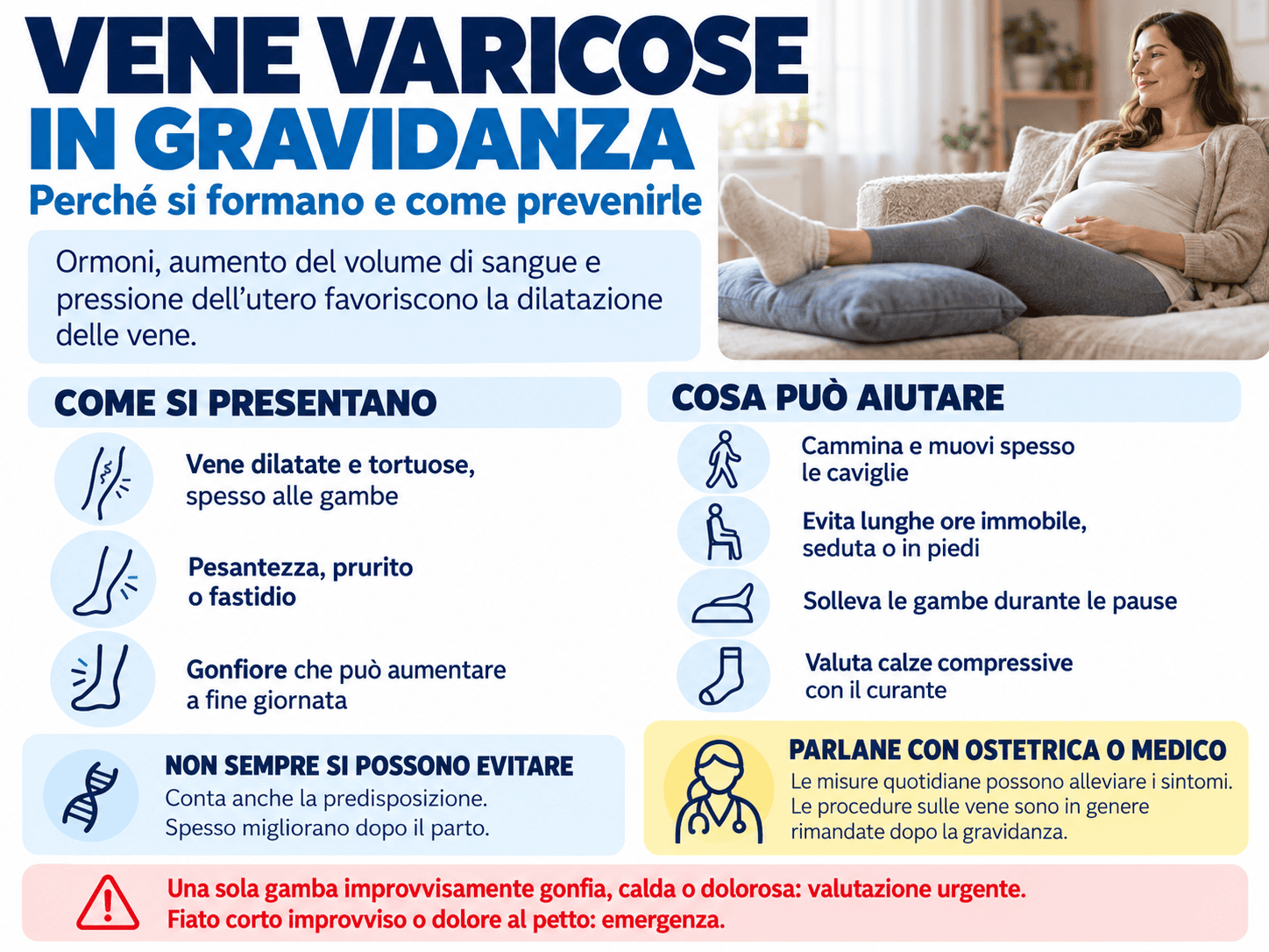 Vene varicose in gravidanza: perché si formano e come prevenirle